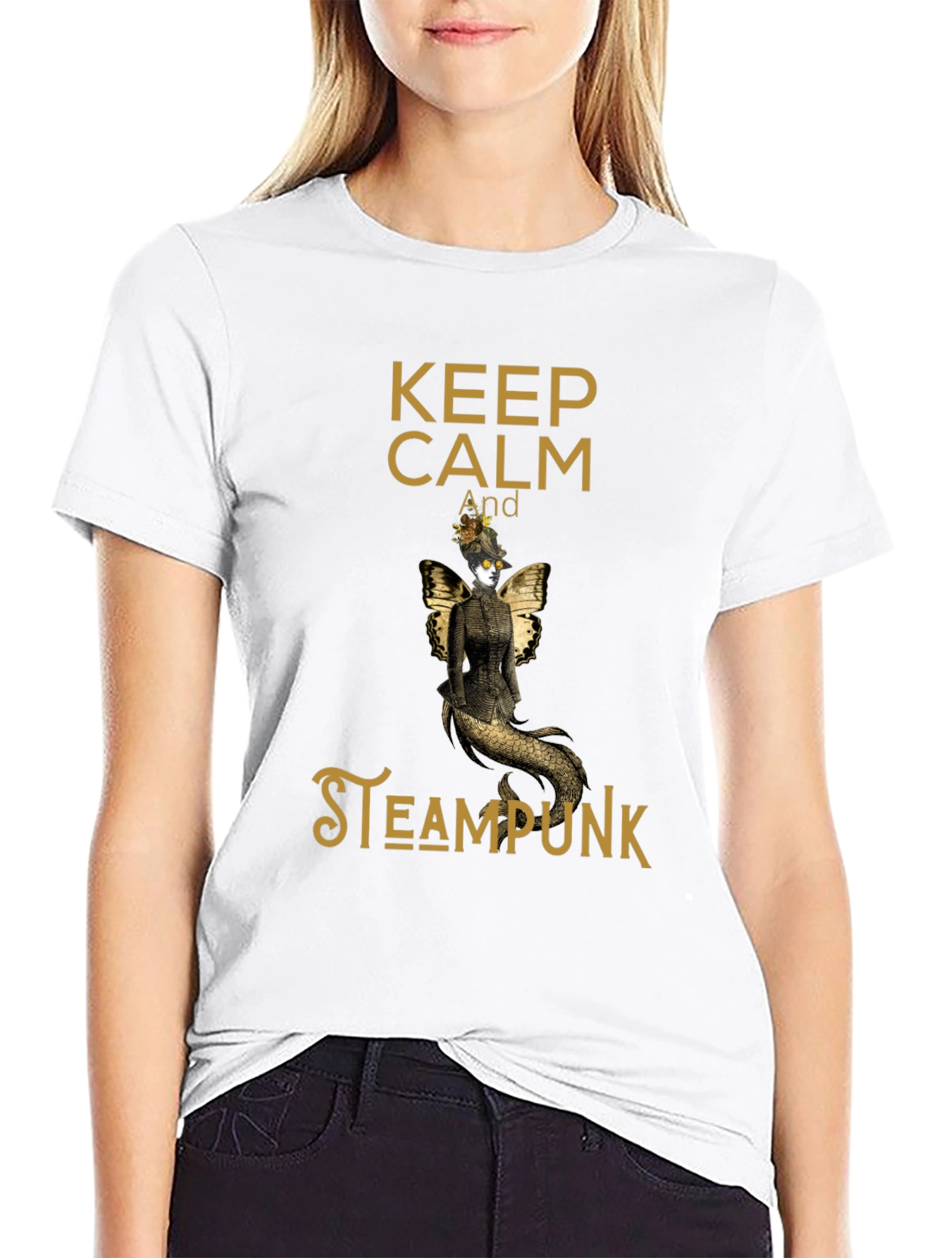 Camiseta Negra Steampunk Keep Calm
