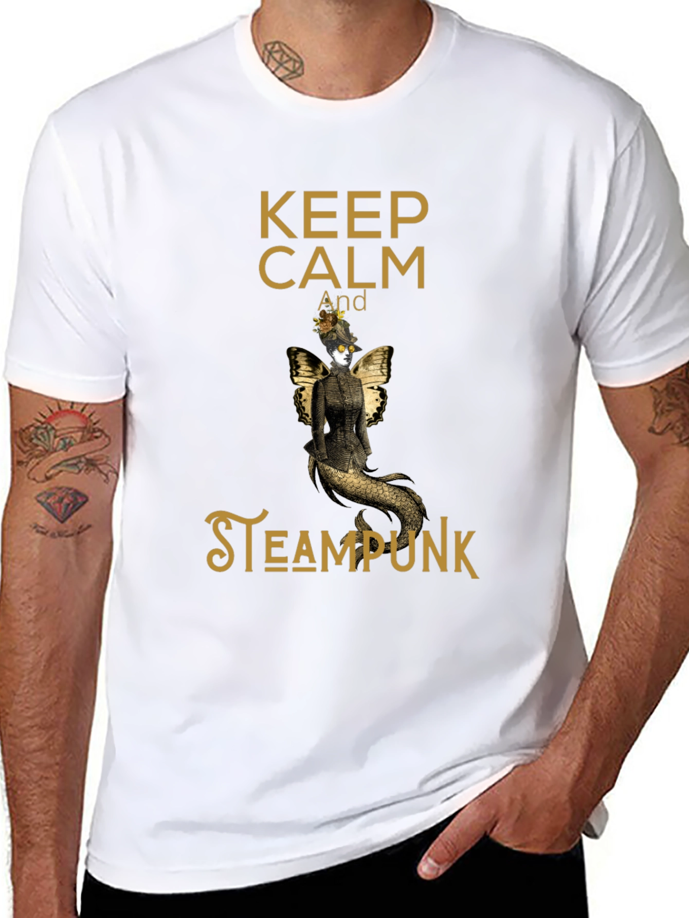 Camiseta Negra Steampunk Keep Calm