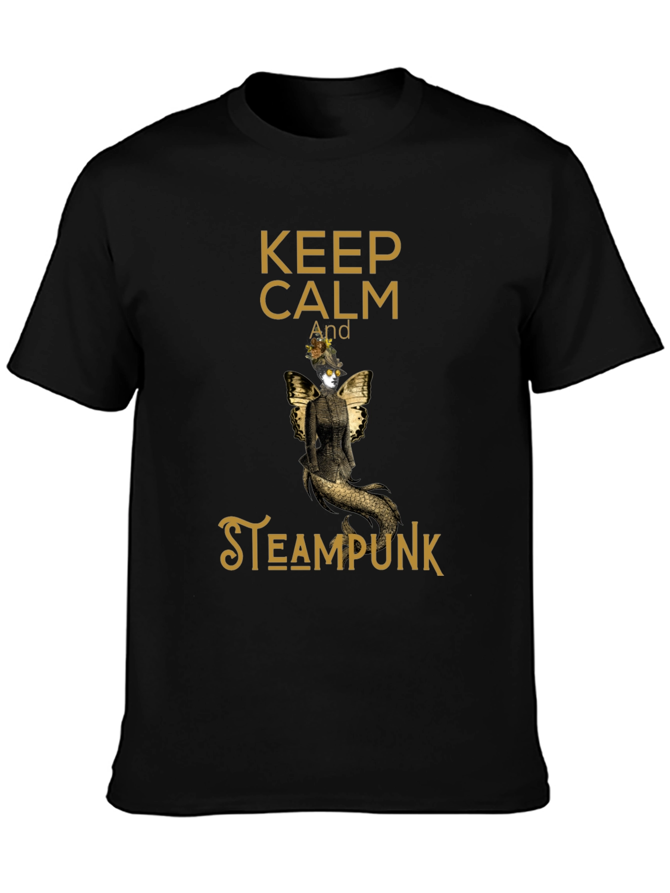 Camiseta Negra Steampunk Keep Calm