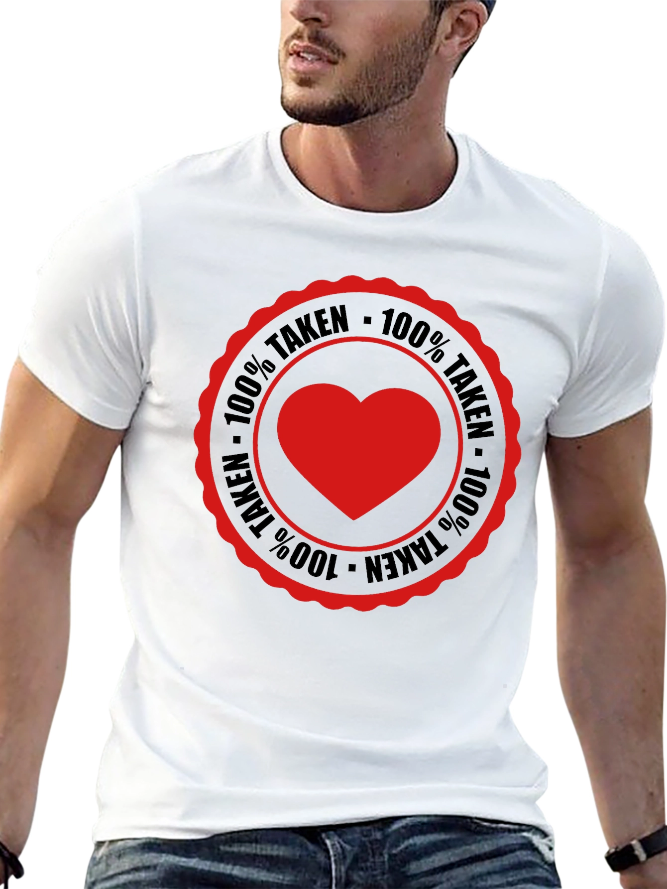 Camiseta Hombre 100% Taken Corazón