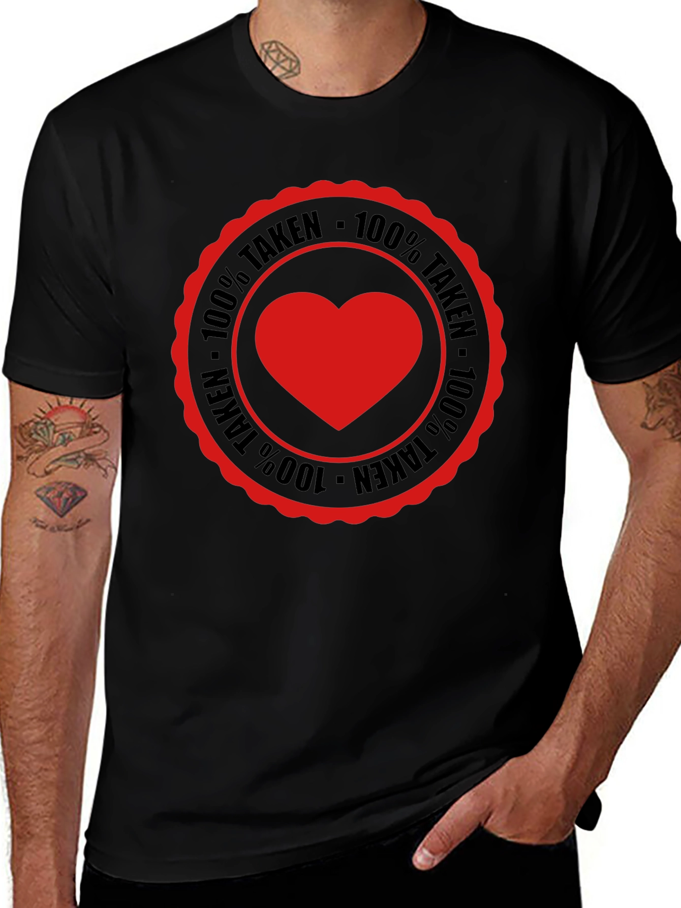 Camiseta Hombre 100% Taken Corazón