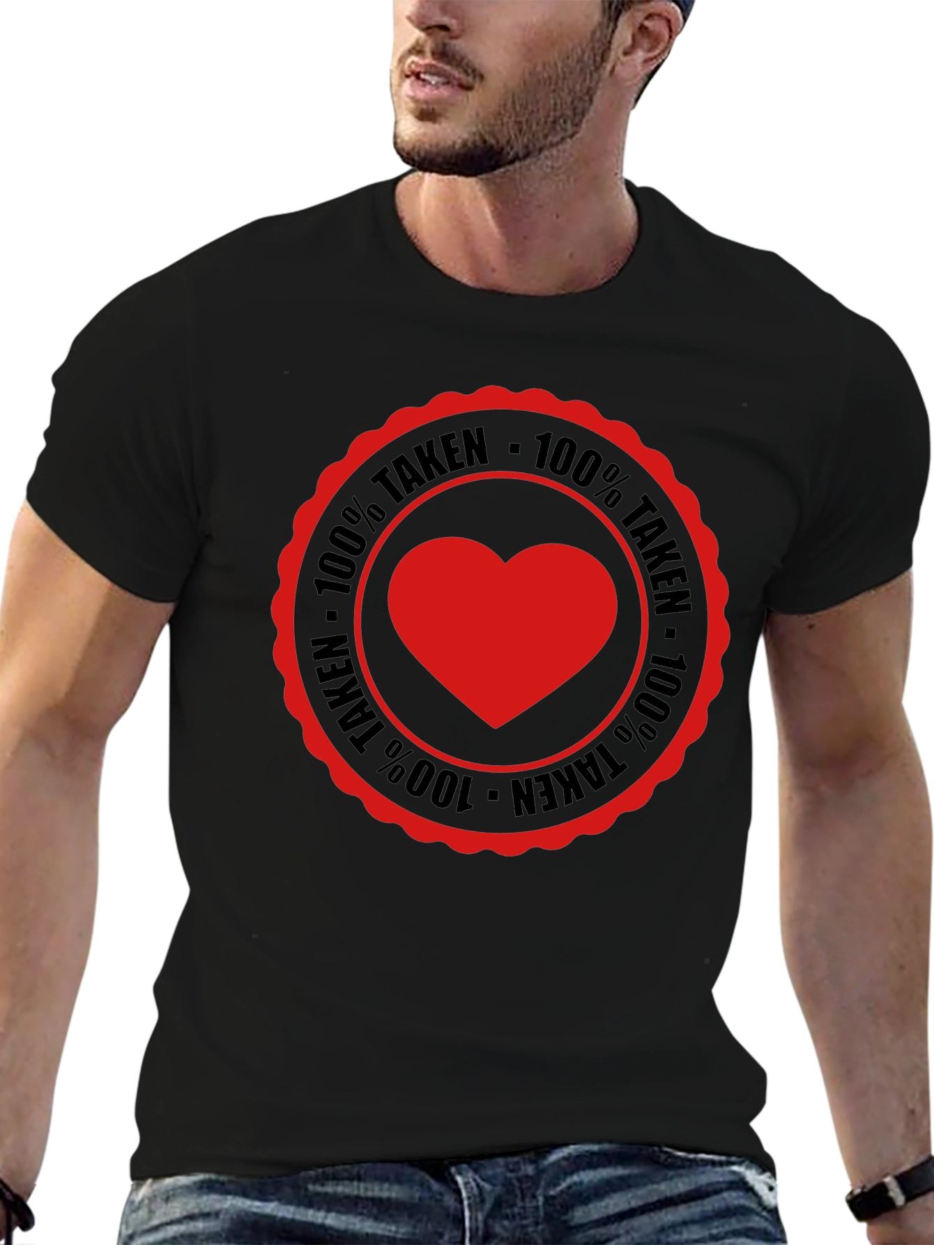 Camiseta Hombre 100% Taken Corazón