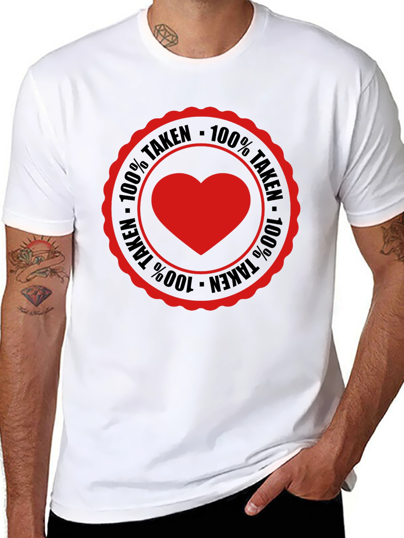 Camiseta Hombre 100% Taken Corazón