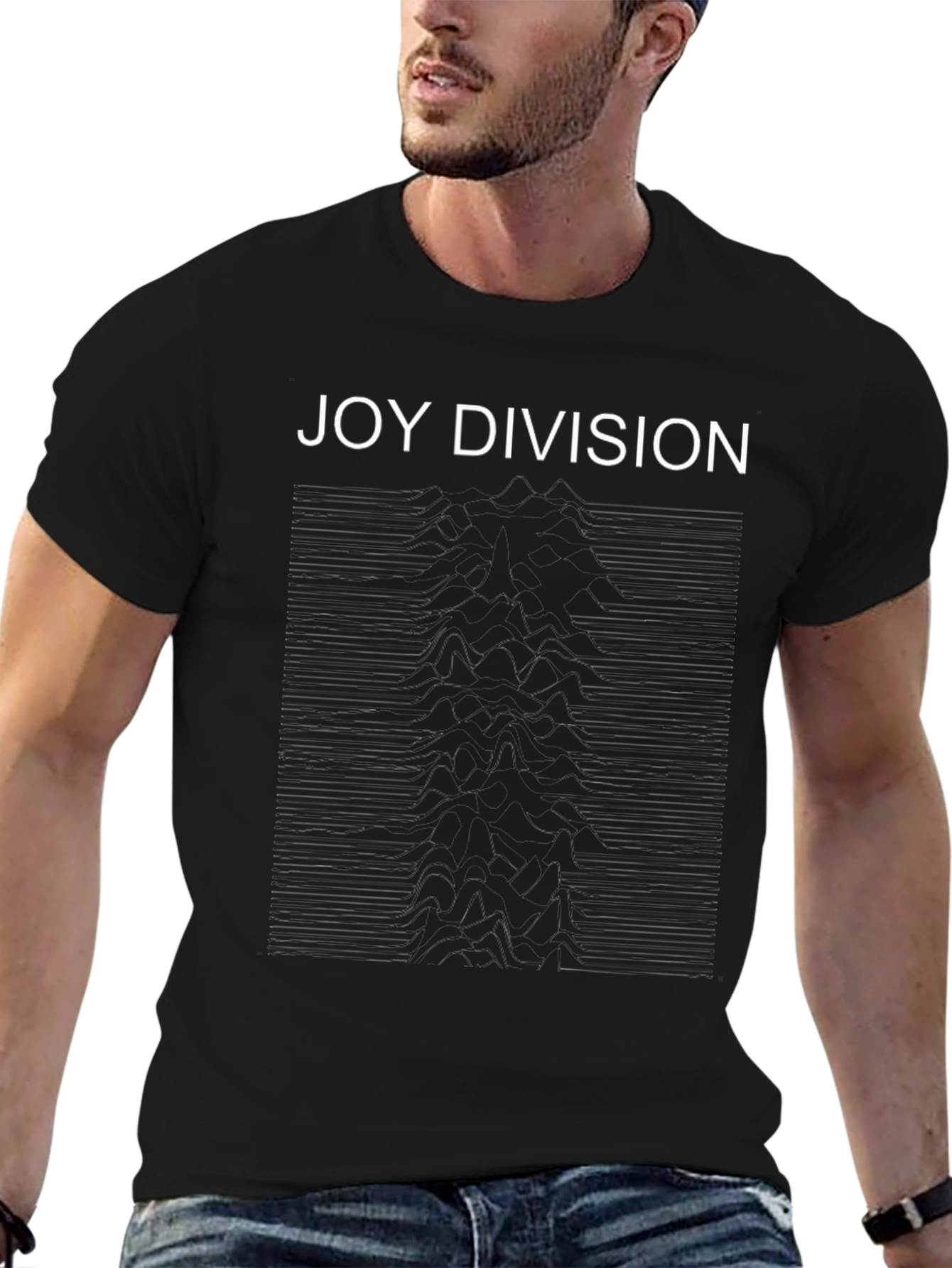 Camiseta Negra Joy Division Unknown Pleasures Algodón