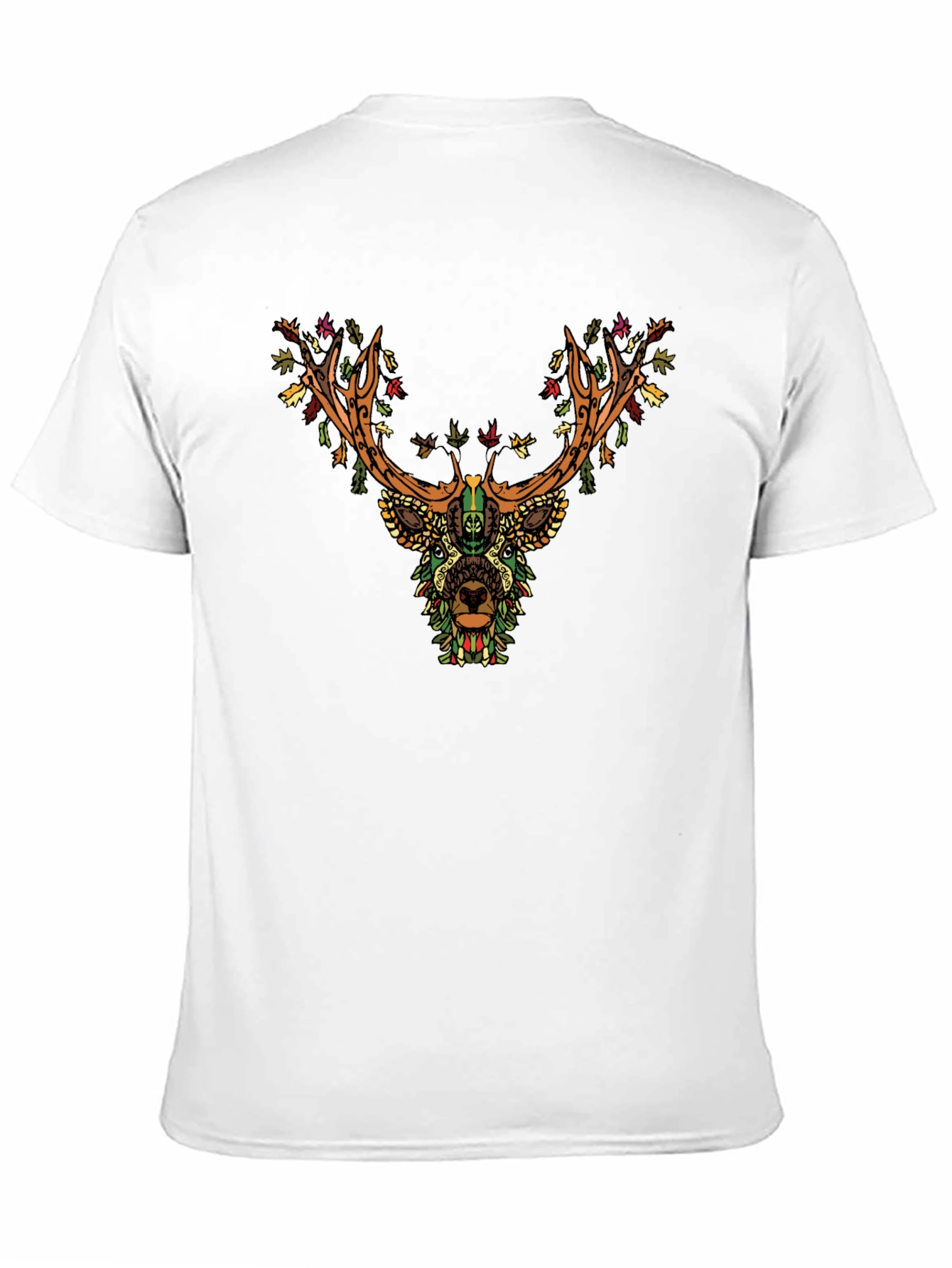 Camiseta Negra con Diseño de Ciervo Floral