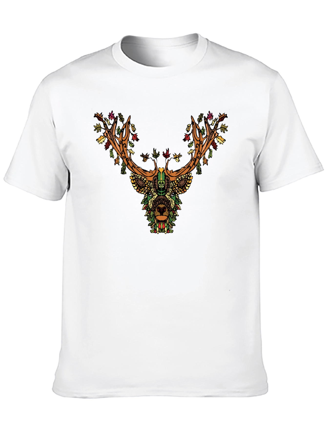 Camiseta Negra con Diseño de Ciervo Floral