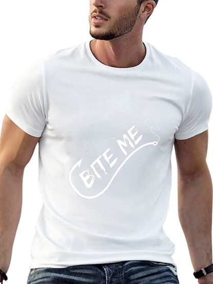 Camiseta Negra Bite Me Pesca Divertida