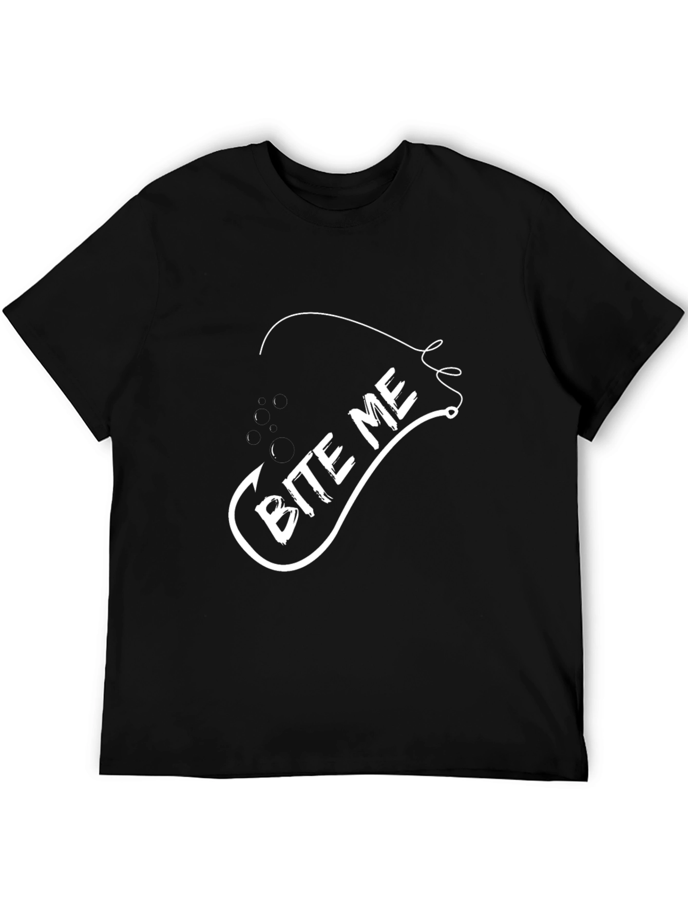 Camiseta Negra Bite Me Pesca Divertida