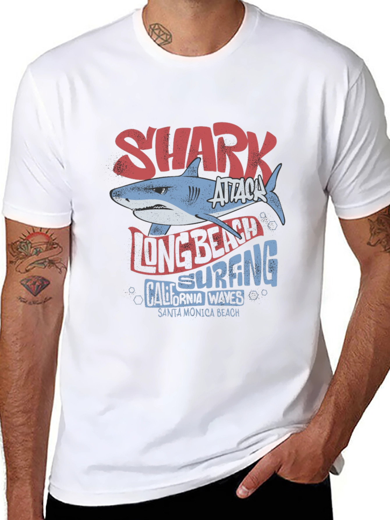 Camiseta Tiburón Ataque Long Beach Surfing