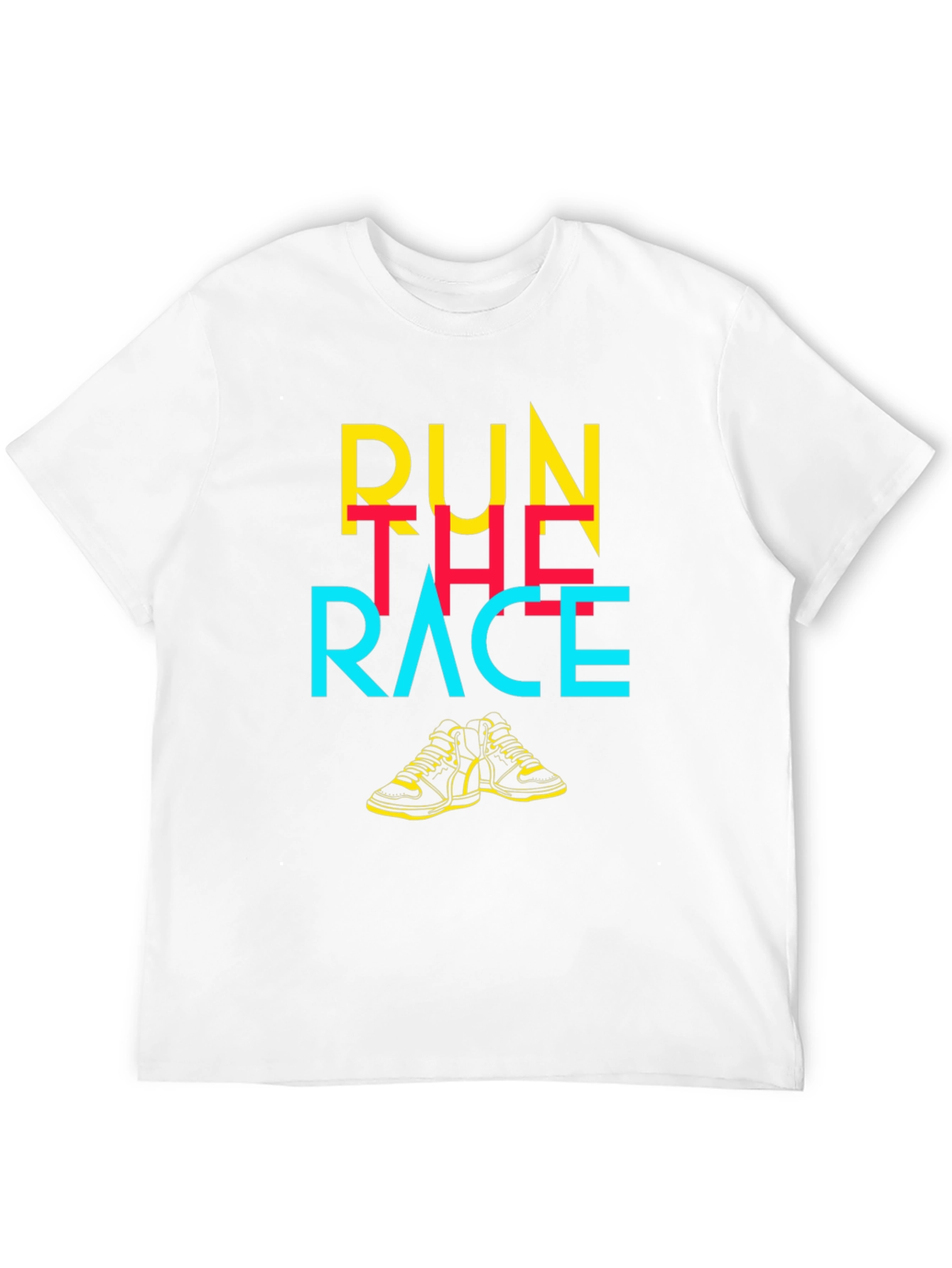 Camiseta Negra con Diseño Gráfico Run The Race