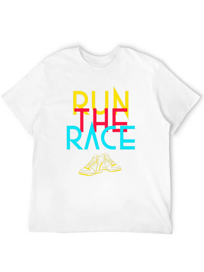 Camiseta Negra con Diseño Gráfico Run The Race