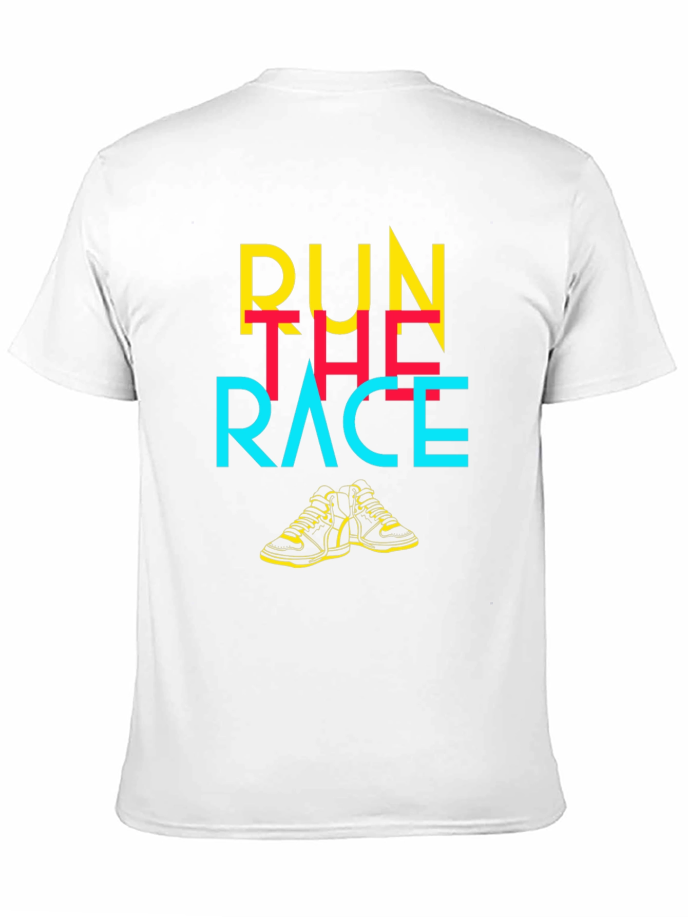 Camiseta Negra con Diseño Gráfico Run The Race