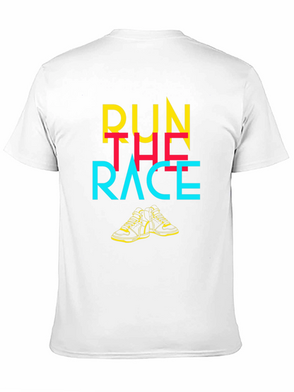 Camiseta Negra con Diseño Gráfico Run The Race