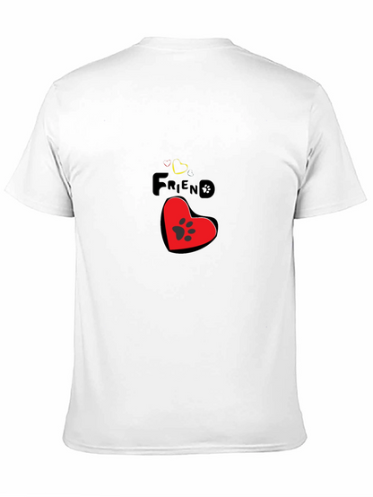 Camiseta Negra Amigo Huella para Amantes de Mascotas