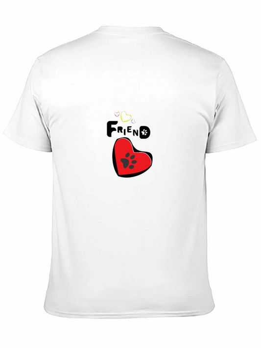 Camiseta Negra Amigo Huella para Amantes de Mascotas