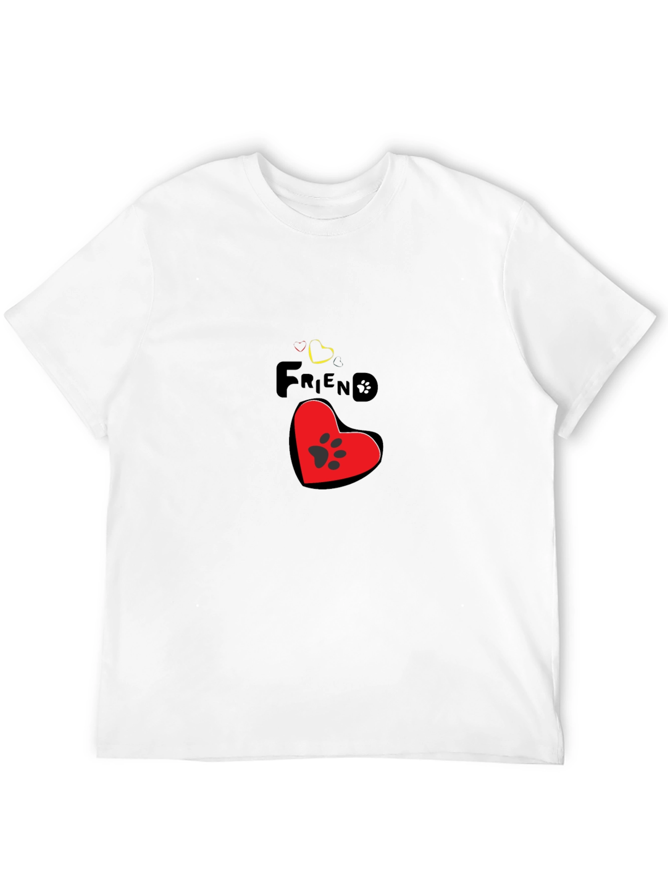 Camiseta Negra Amigo Huella para Amantes de Mascotas