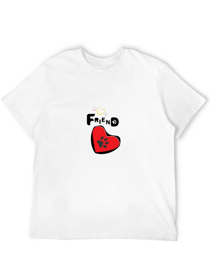 Camiseta Negra Amigo Huella para Amantes de Mascotas