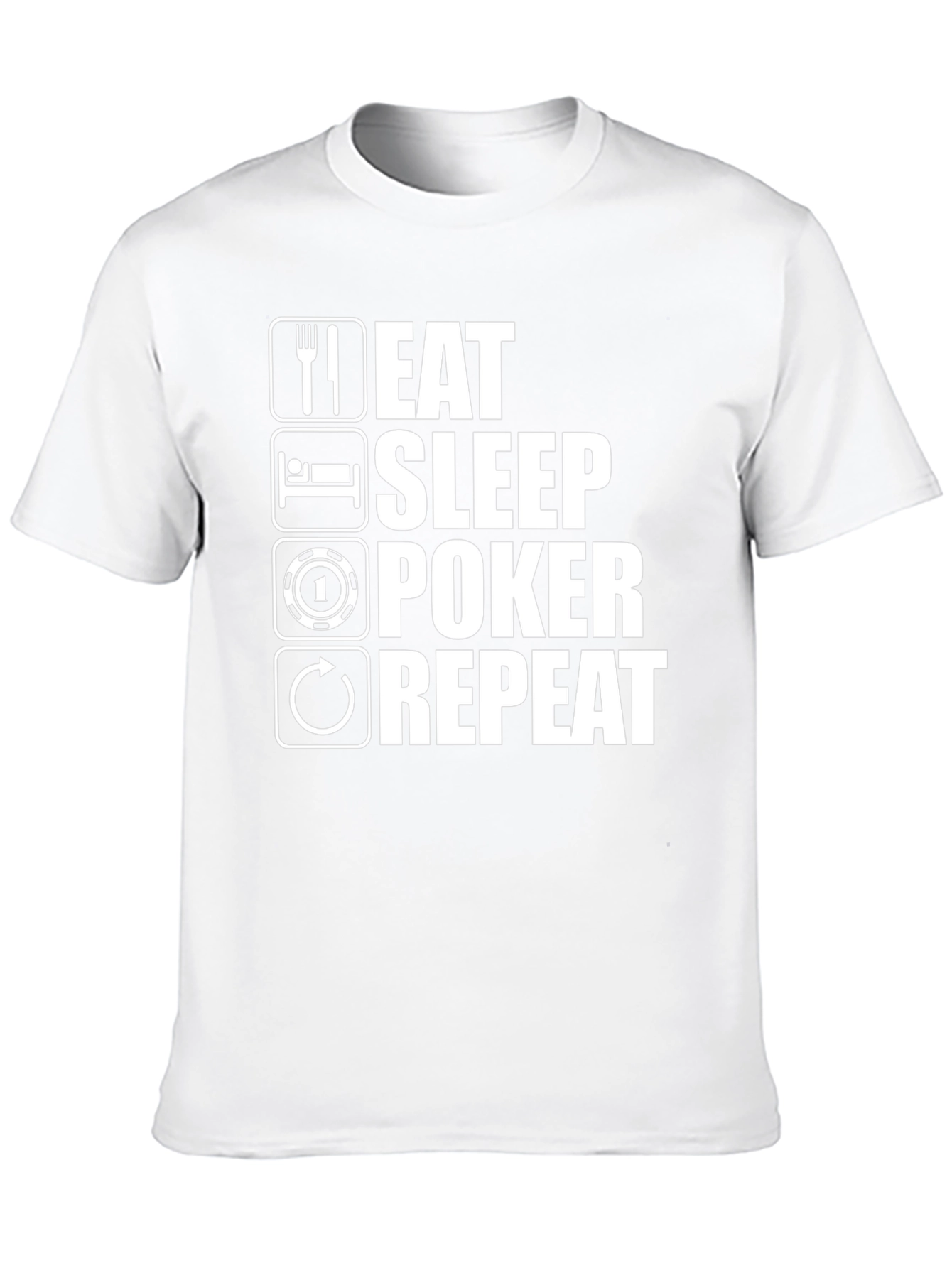 Camiseta Hombre Eat Sleep Poker Repeat - Negra