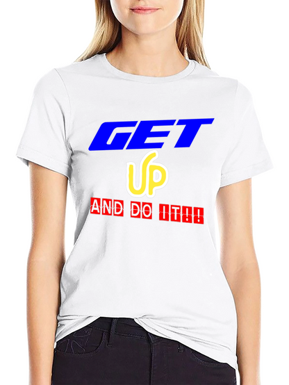 Camiseta Negra Motivacional Get Up And Do It!!