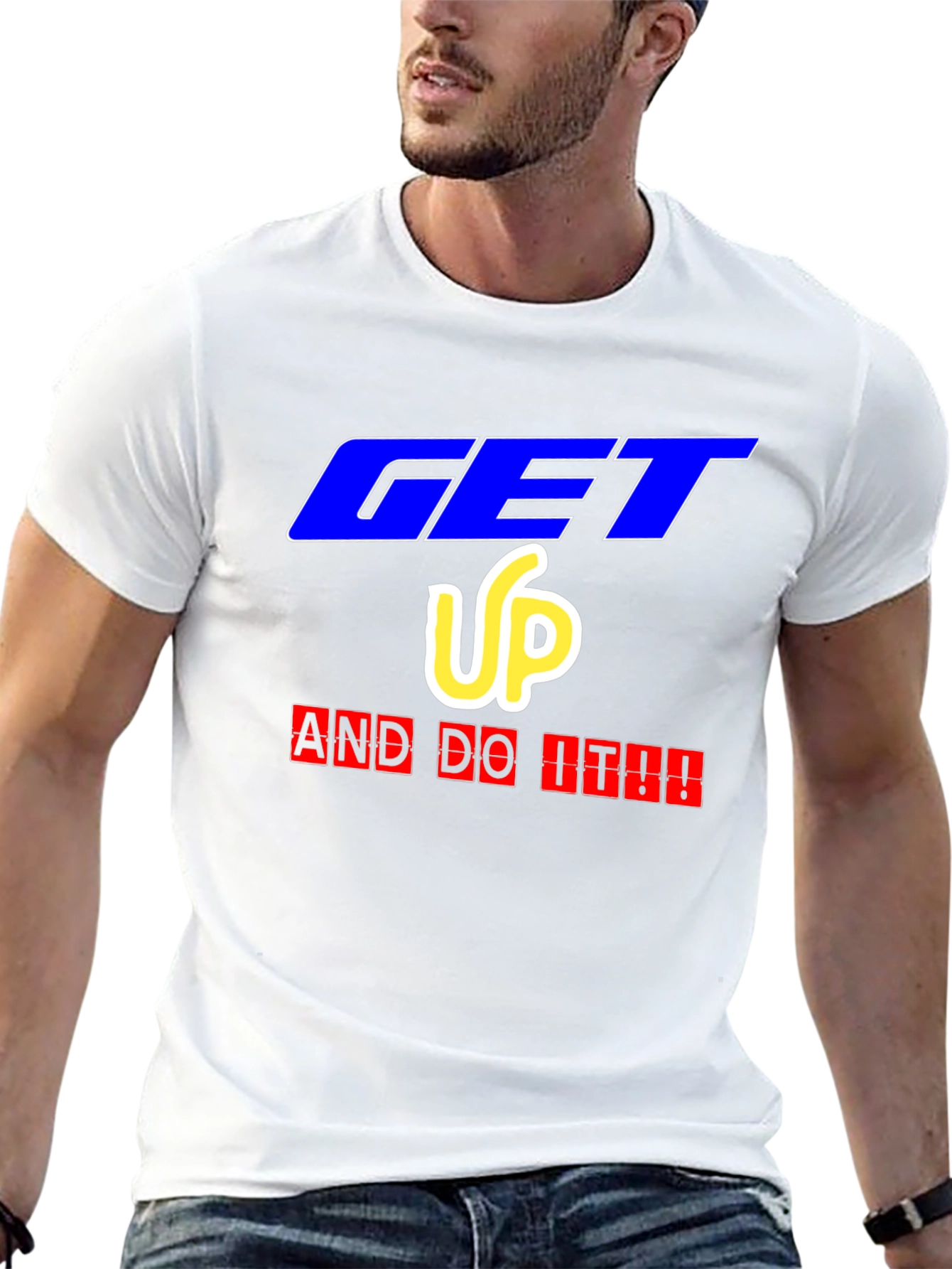 Camiseta Negra Motivacional Get Up And Do It!!
