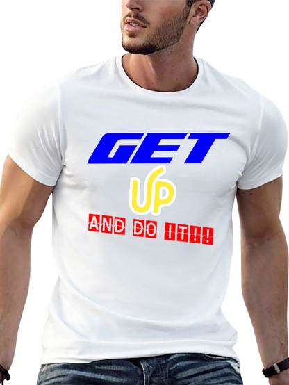 Camiseta Negra Motivacional Get Up And Do It!!