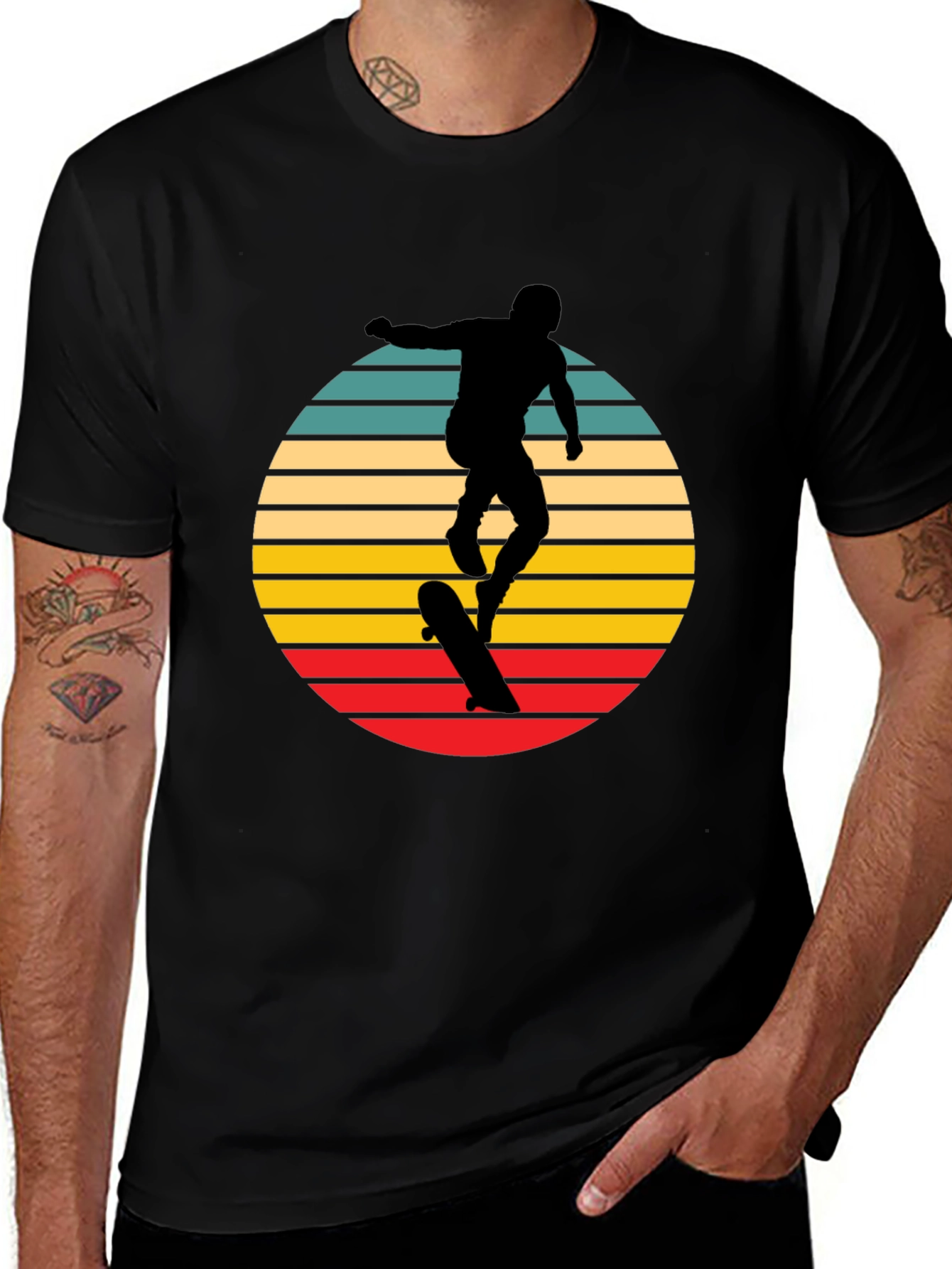 Camiseta Negra Retro Skater