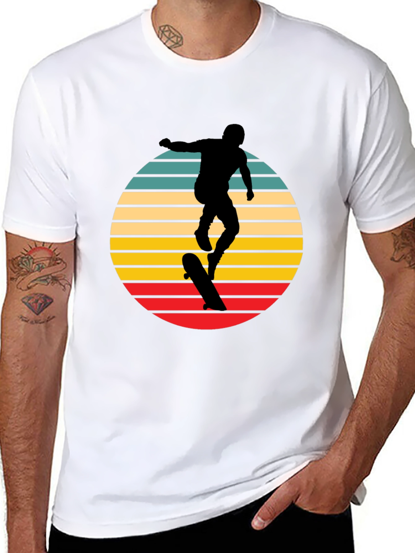 Camiseta Negra Retro Skater