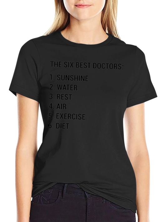 Camiseta Negra con Mensaje Inspirador: Los Seis Mejores Doctores