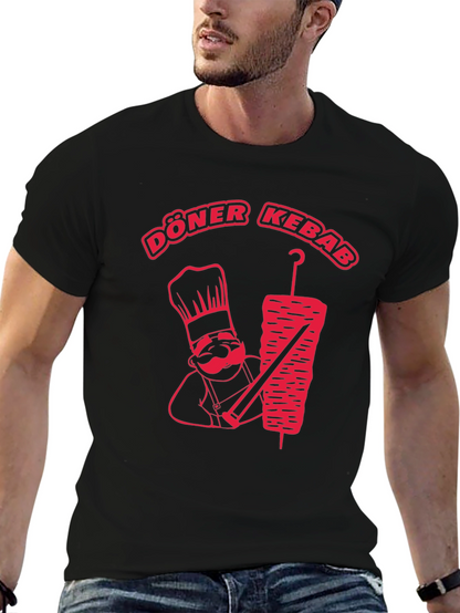 Camiseta Negra con Diseño de Doner Kebab