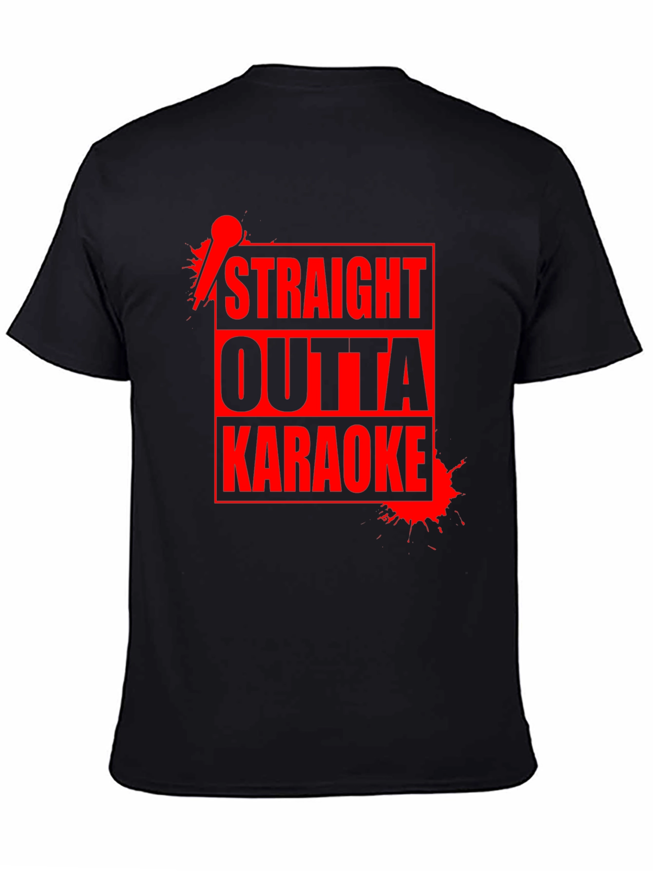 Camiseta Negra Straight Outta Karaoke para Hombre