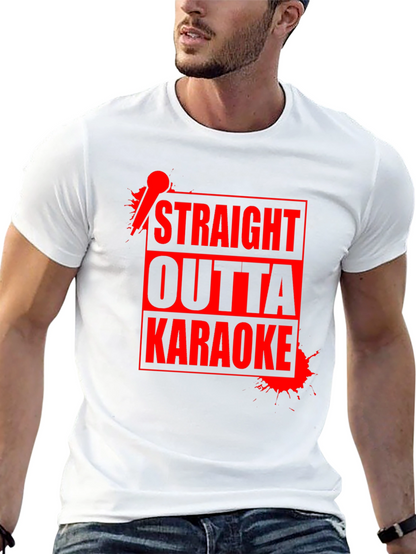 Camiseta Negra Straight Outta Karaoke para Hombre