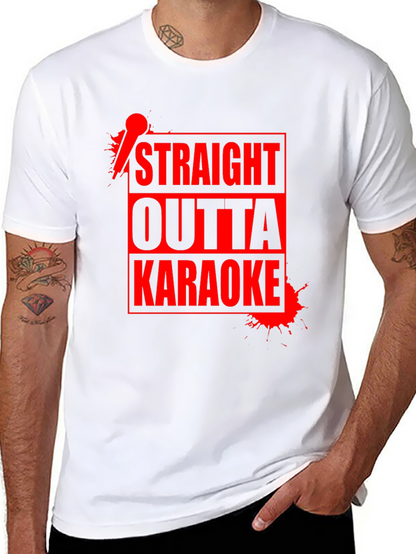Camiseta Negra Straight Outta Karaoke para Hombre