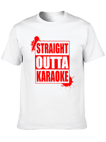 Camiseta Negra Straight Outta Karaoke para Hombre