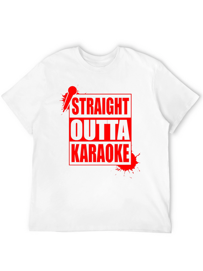 Camiseta Negra Straight Outta Karaoke para Hombre