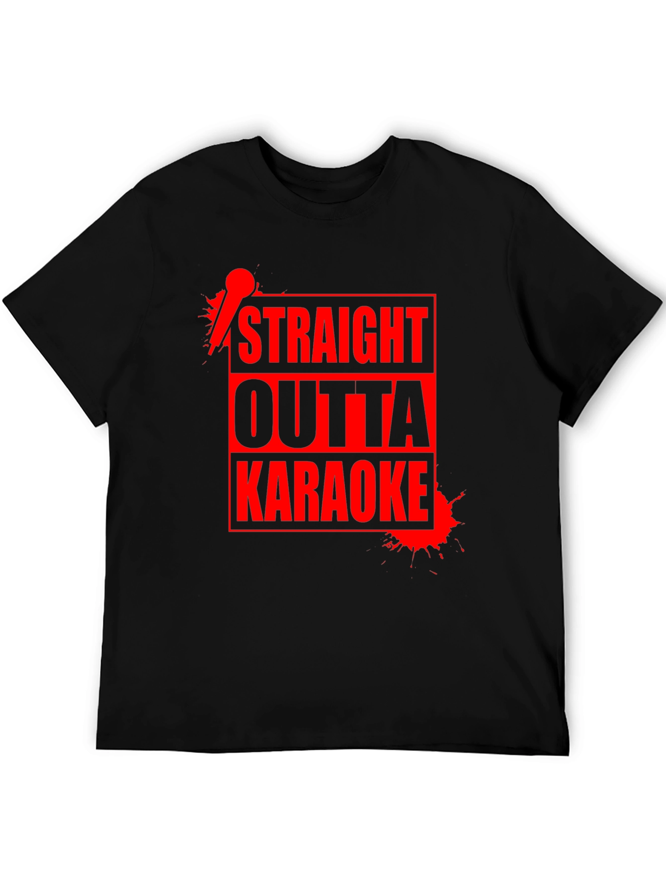 Camiseta Negra Straight Outta Karaoke para Hombre