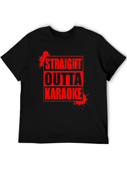 Camiseta Negra Straight Outta Karaoke para Hombre