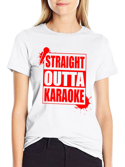 Camiseta Negra Straight Outta Karaoke para Hombre
