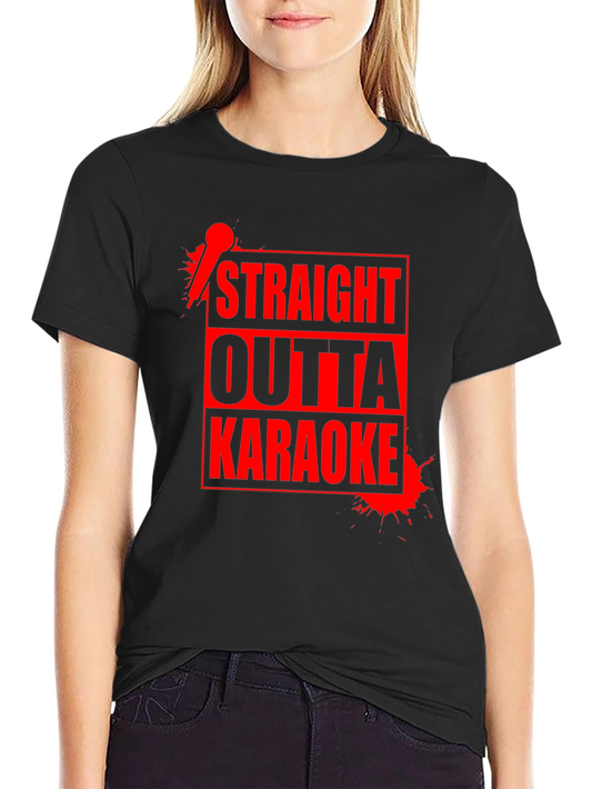 Camiseta Negra Straight Outta Karaoke para Hombre