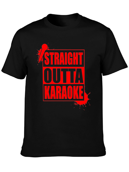 Camiseta Negra Straight Outta Karaoke para Hombre