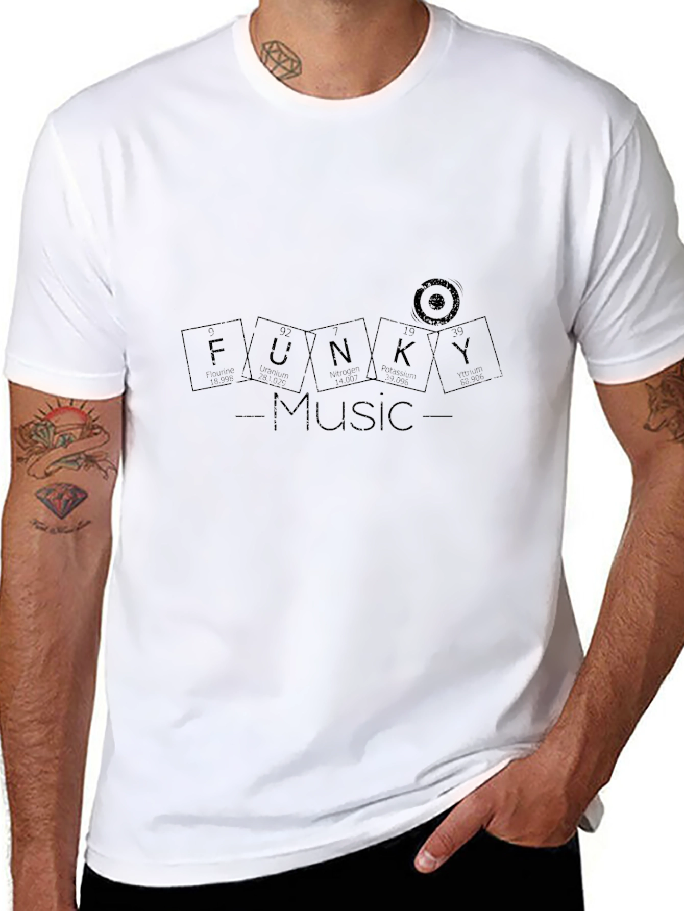 Camiseta Negra Funky Music para Hombre