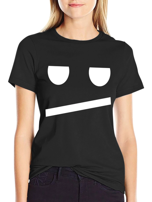 Camiseta Negra Meh Cara Expresión Gráfica Divertida Hombre