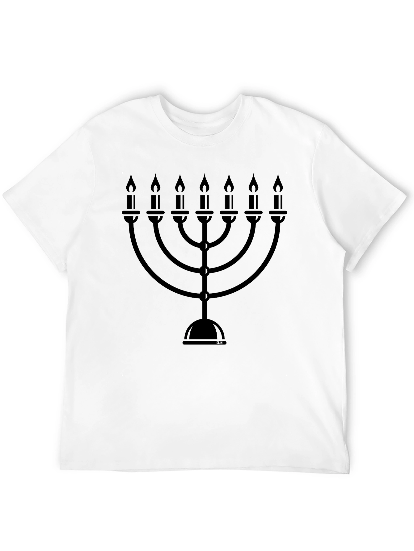 Camiseta Negra con Menorá Judía