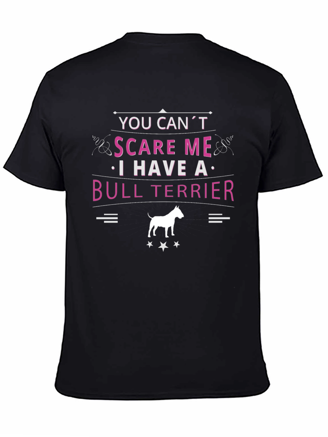 Camiseta Negra Bull Terrier - No Me Asustas