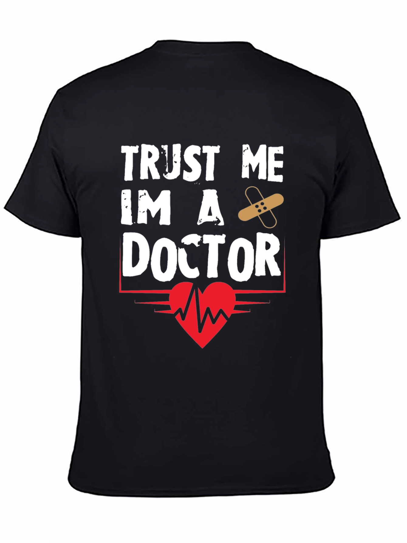 Camiseta Negra Confía en mí soy doctor