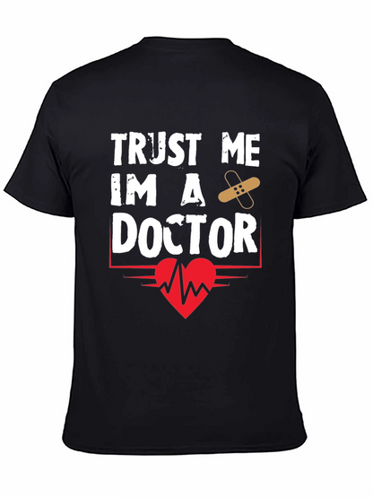 Camiseta Negra Confía en mí soy doctor