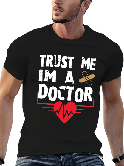 Camiseta Negra Confía en mí soy doctor