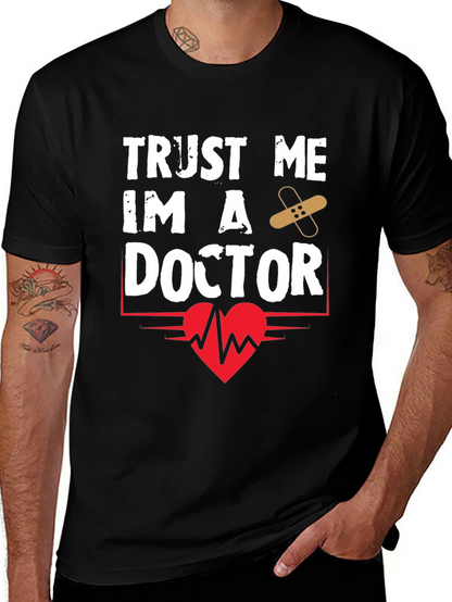 Camiseta Negra Confía en mí soy doctor