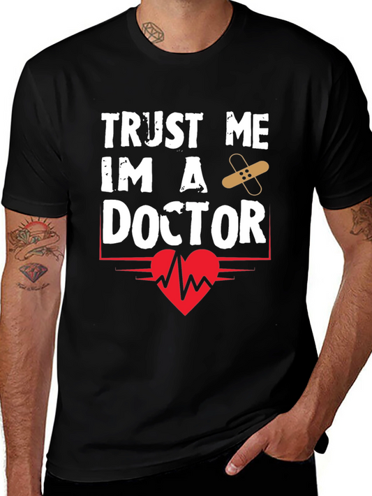 Camiseta Negra Confía en mí soy doctor