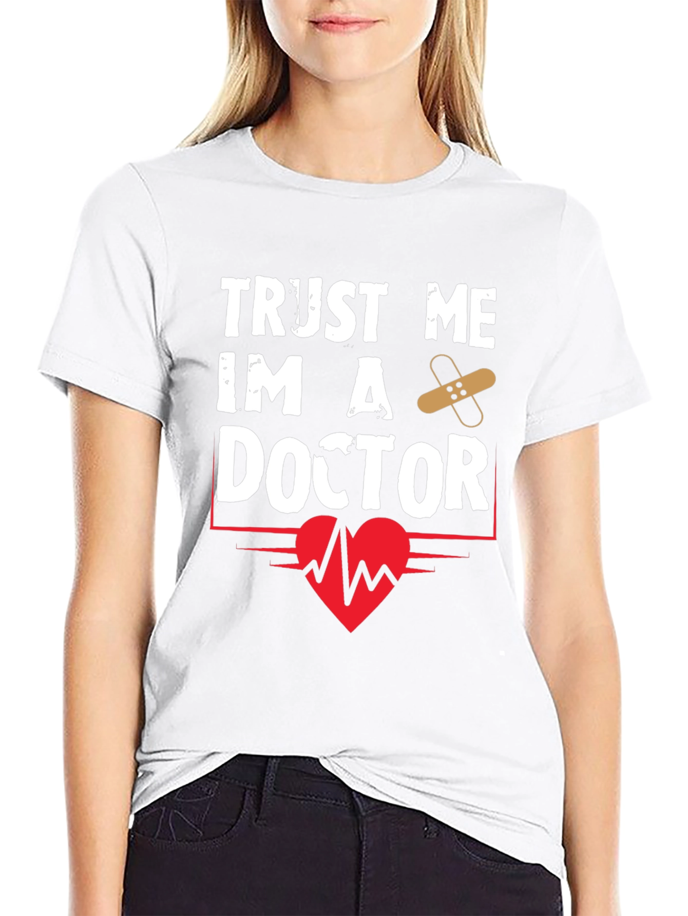 Camiseta Negra Confía en mí soy doctor
