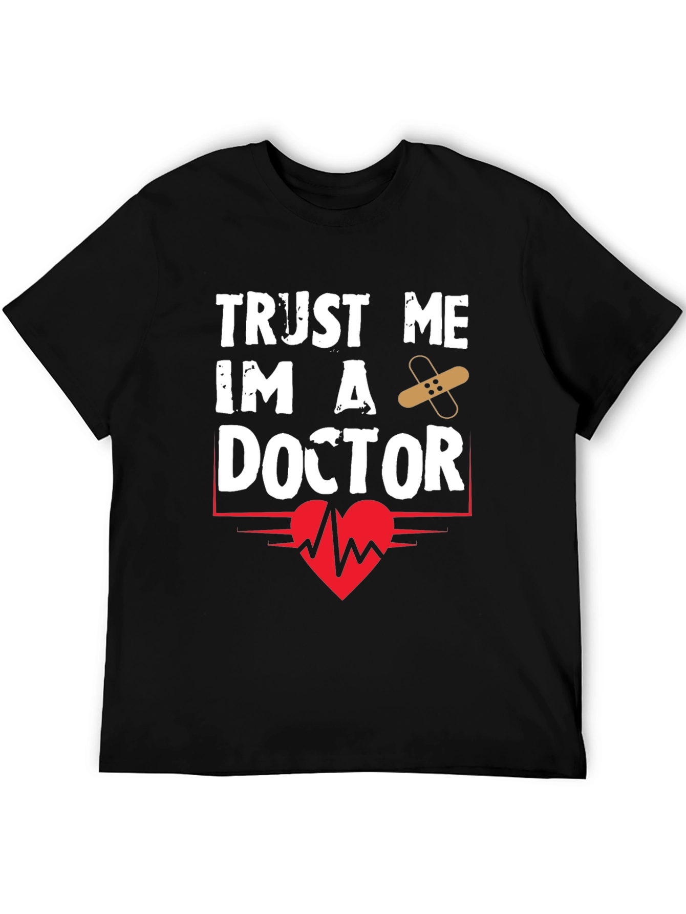 Camiseta Negra Confía en mí soy doctor